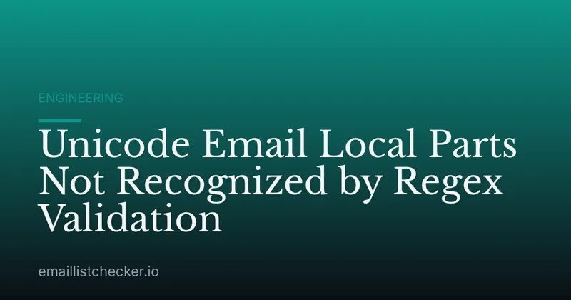 Unicode Email Local Parts Not Recognized by Regex Validation