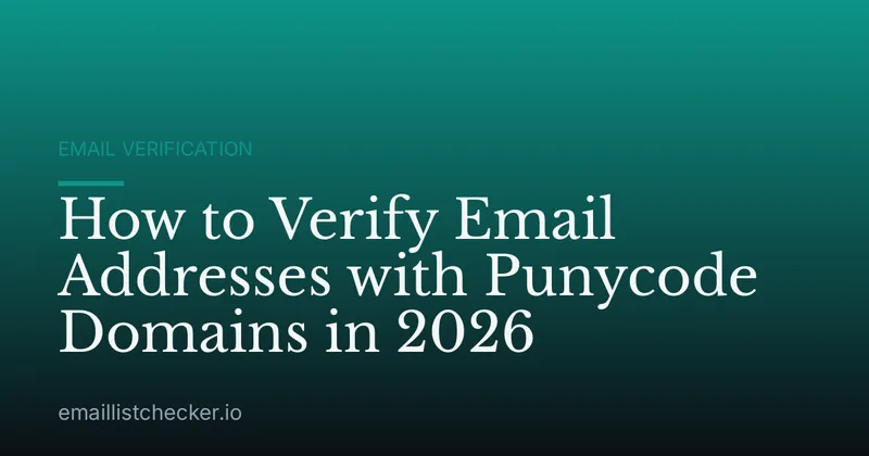 How to Verify Email Addresses with Punycode Domains in 2026