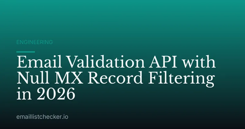 Email Validation API with Null MX Record Filtering in 2026