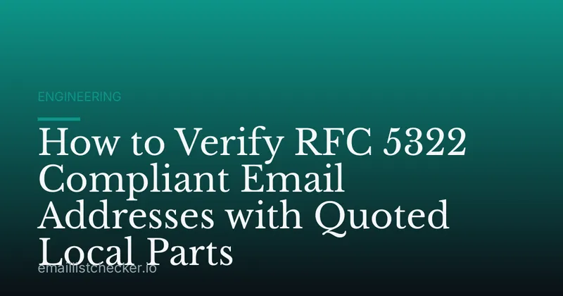 How to Verify RFC 5322 Compliant Email Addresses with Quoted Local Parts