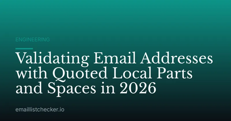 Validating Email Addresses with Quoted Local Parts and Spaces in 2026