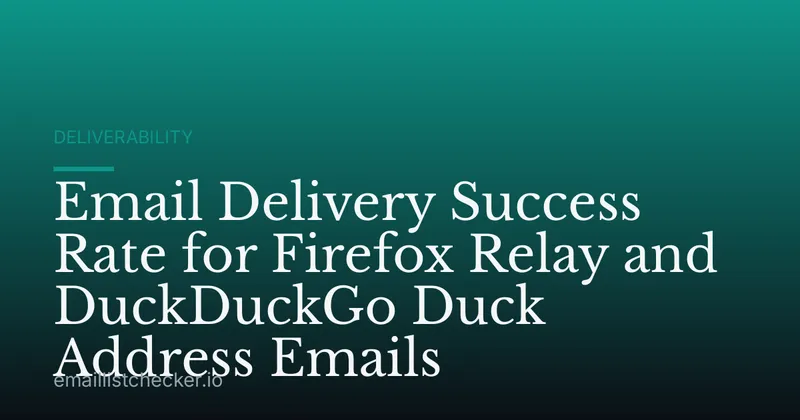 Email Delivery Success Rate for Firefox Relay and DuckDuckGo Duck Address Emails