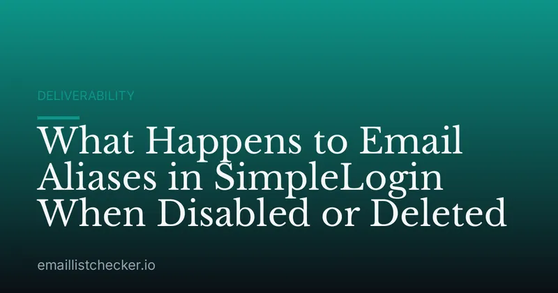 What Happens to Email Aliases in SimpleLogin When Disabled or Deleted