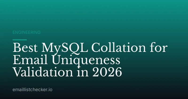 Best MySQL Collation for Email Uniqueness Validation in 2026