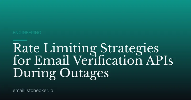 Rate Limiting Strategies for Email Verification APIs During Outages