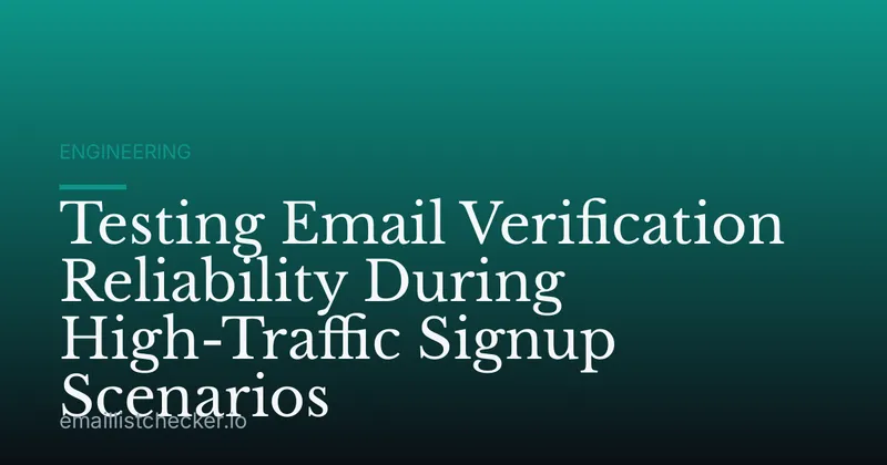Testing Email Verification Reliability During High-Traffic Signup Scenarios
