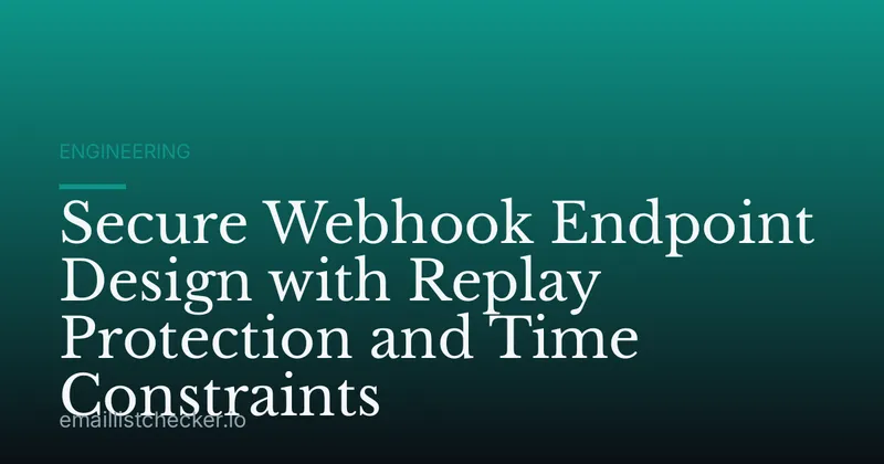 Secure Webhook Endpoint Design with Replay Protection and Time Constraints