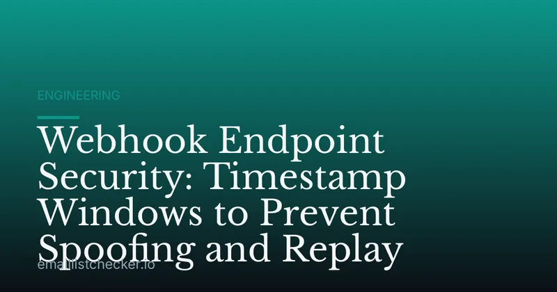 Webhook Endpoint Security: Timestamp Windows to Prevent Spoofing and Replay