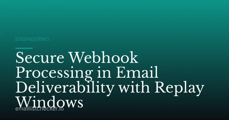 Secure Webhook Processing in Email Deliverability with Replay Windows