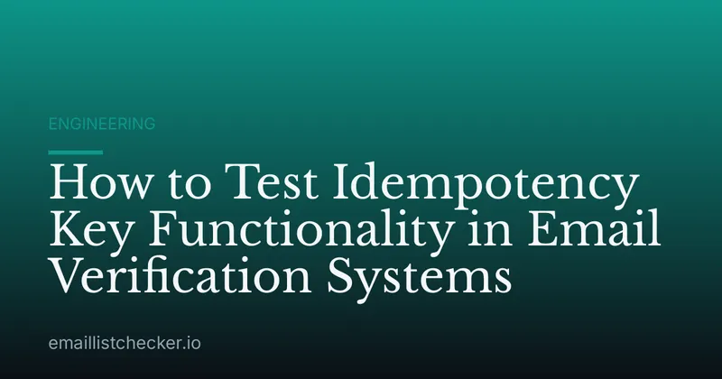 How to Test Idempotency Key Functionality in Email Verification Systems
