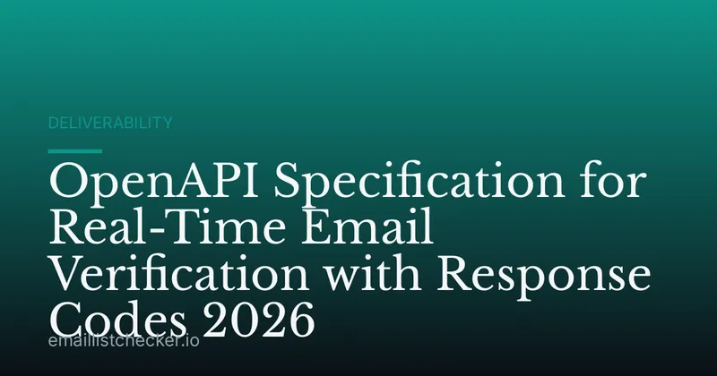 OpenAPI Specification for Real-Time Email Verification with Response Codes 2026