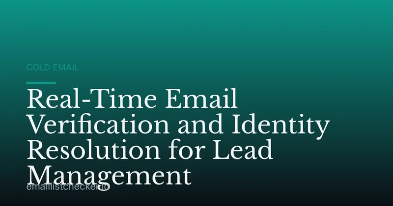 Real-Time Email Verification and Identity Resolution for Lead Management