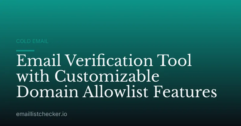 Email Verification Tool with Customizable Domain Allowlist Features
