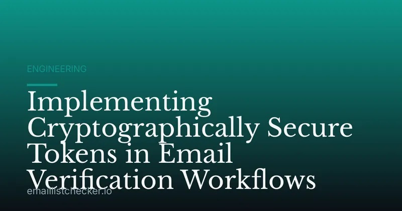 Implementing Cryptographically Secure Tokens in Email Verification Workflows