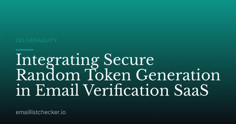 Integrating Secure Random Token Generation in Email Verification SaaS