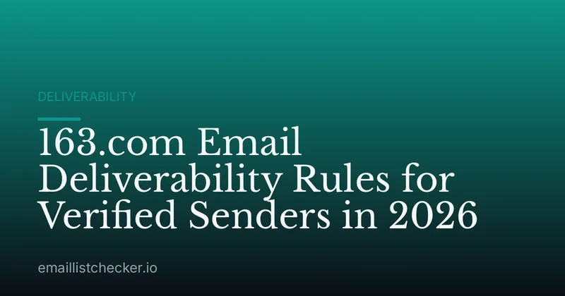 163.com Email Deliverability Rules for Verified Senders in 2026