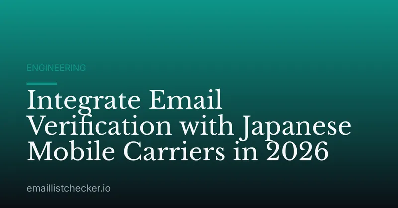 Integrate Email Verification with Japanese Mobile Carriers in 2026