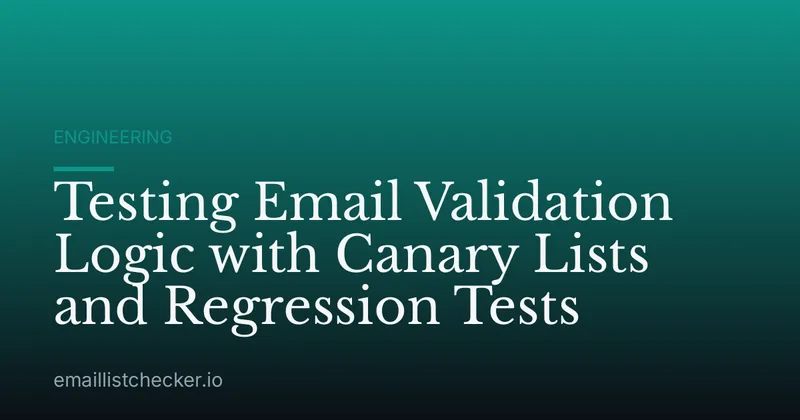 Testing Email Validation Logic with Canary Lists and Regression Tests