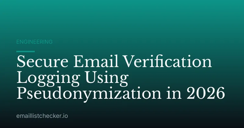 Secure Email Verification Logging Using Pseudonymization in 2026
