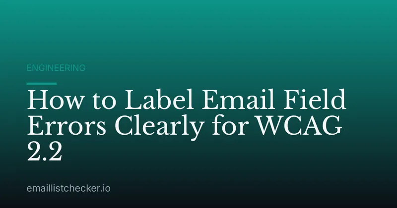 How to Label Email Field Errors Clearly for WCAG 2.2