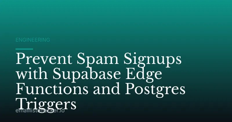 Prevent Spam Signups with Supabase Edge Functions and Postgres Triggers