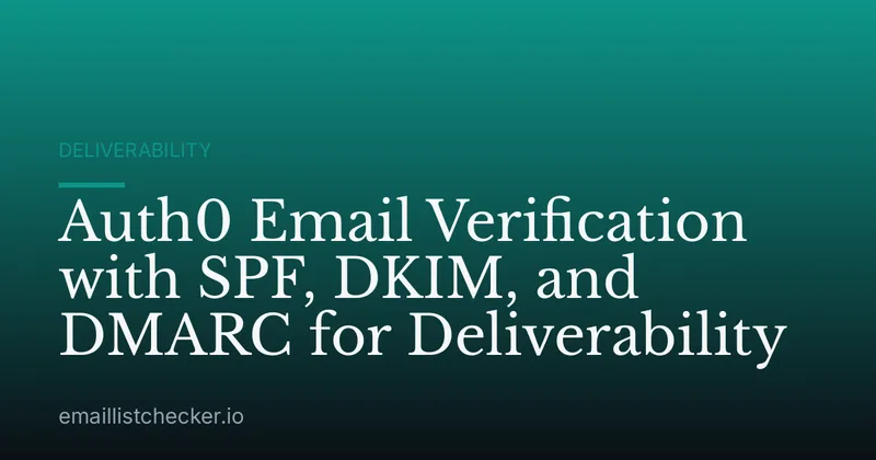 Auth0 Email Verification with SPF, DKIM, and DMARC for Deliverability