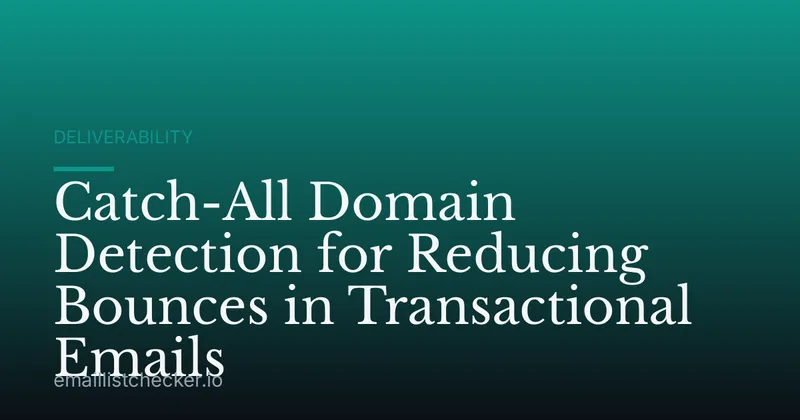 Catch-All Domain Detection for Reducing Bounces in Transactional Emails