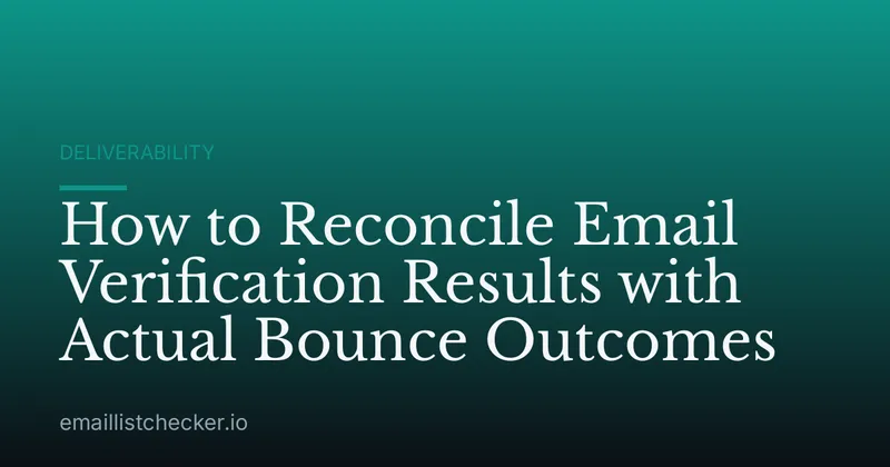 How to Reconcile Email Verification Results with Actual Bounce Outcomes