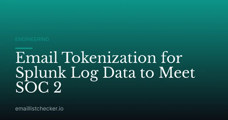 Email Tokenization for Splunk Log Data to Meet SOC 2