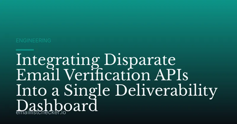 Integrating Disparate Email Verification APIs Into a Single Deliverability Dashboard