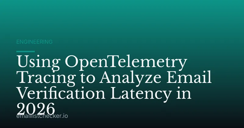 Using OpenTelemetry Tracing to Analyze Email Verification Latency in 2026