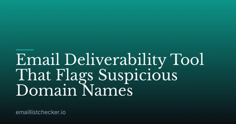 Email Deliverability Tool That Flags Suspicious Domain Names