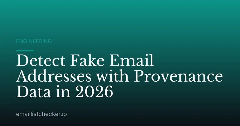 Detect Fake Email Addresses with Provenance Data in 2026