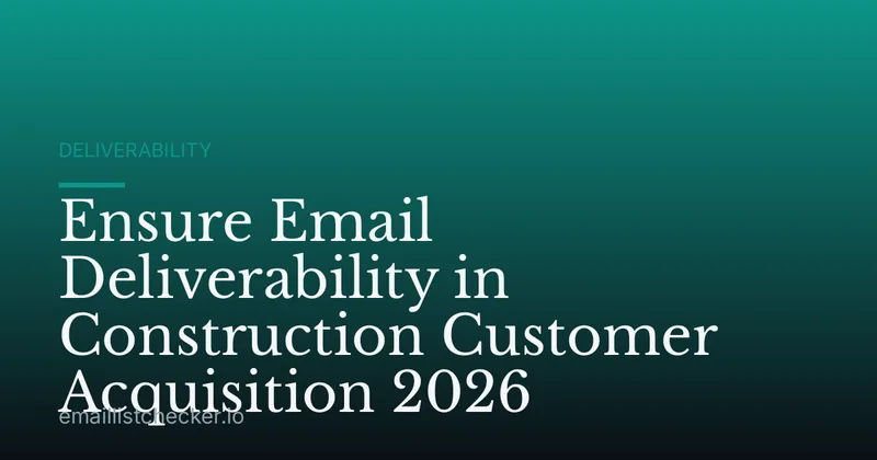 Ensure Email Deliverability in Construction Customer Acquisition 2026