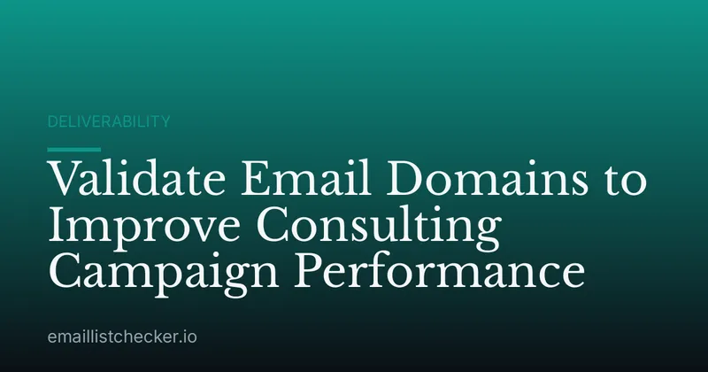Validate Email Domains to Improve Consulting Campaign Performance