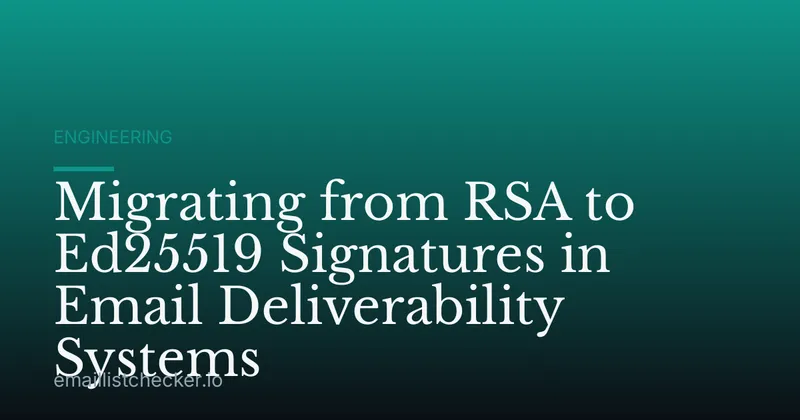 Migrating from RSA to Ed25519 Signatures in Email Deliverability Systems