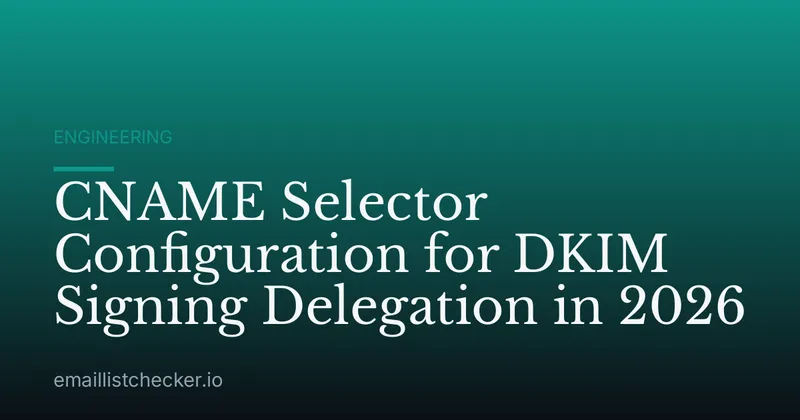 CNAME Selector Configuration for DKIM Signing Delegation in 2026