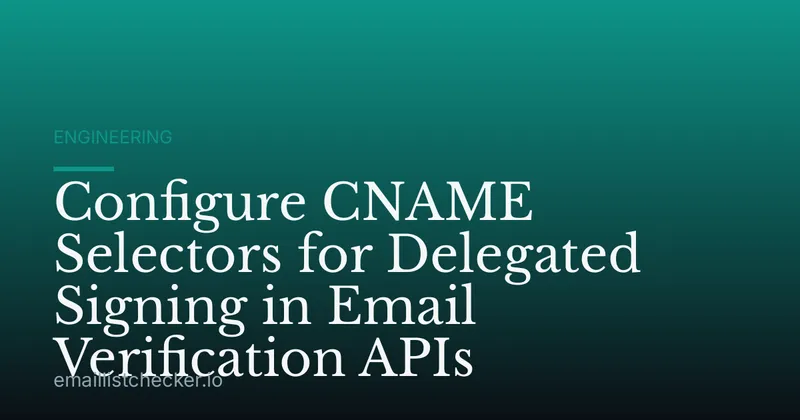 Configure CNAME Selectors for Delegated Signing in Email Verification APIs