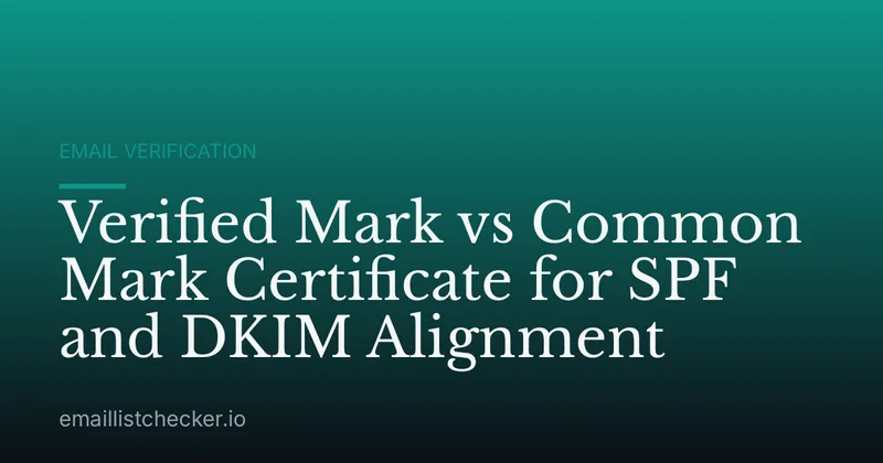 Verified Mark vs Common Mark Certificate for SPF and DKIM Alignment