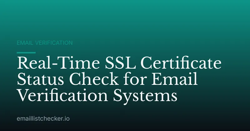 Real-Time SSL Certificate Status Check for Email Verification Systems