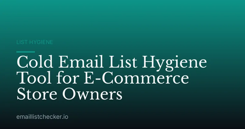Cold Email List Hygiene Tool for E-Commerce Store Owners