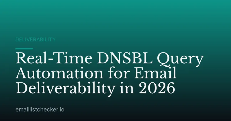 Real-Time DNSBL Query Automation for Email Deliverability in 2026