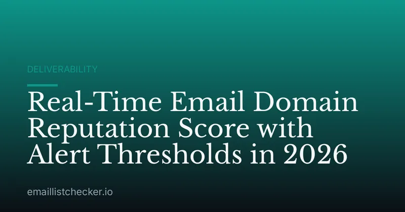 Real-Time Email Domain Reputation Score with Alert Thresholds in 2026