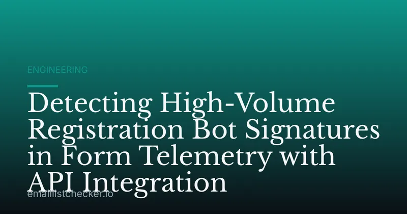 Detecting High-Volume Registration Bot Signatures in Form Telemetry with API Integration