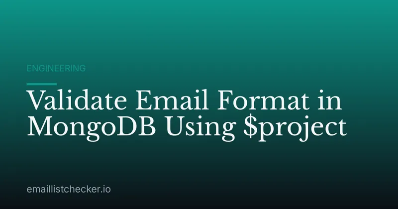 Validate Email Format in MongoDB Using $project
