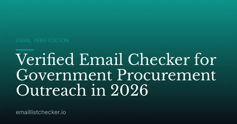 Verified Email Checker for Government Procurement Outreach in 2026