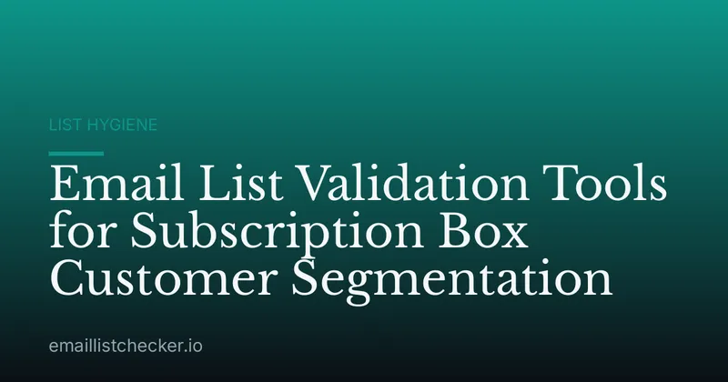 Email List Validation Tools for Subscription Box Customer Segmentation