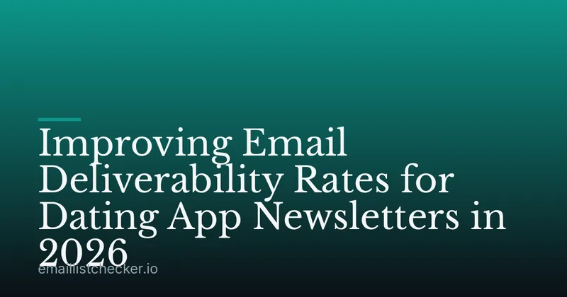 Improving Email Deliverability Rates for Dating App Newsletters in 2026