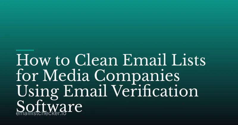 How to Clean Email Lists for Media Companies Using Email Verification Software