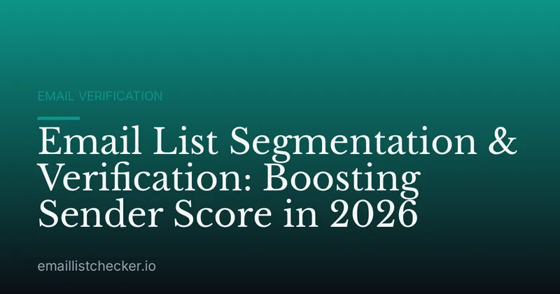 Email List Segmentation & Verification: Boosting Sender Score in 2026